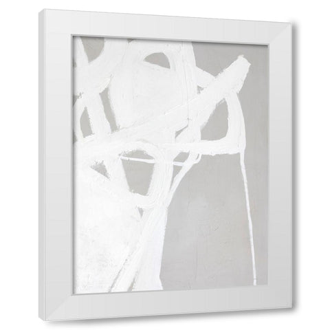 Dive In White Modern Wood Framed Art Print by Design Fabrikken