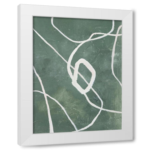 Green Grafica White Modern Wood Framed Art Print by Design Fabrikken