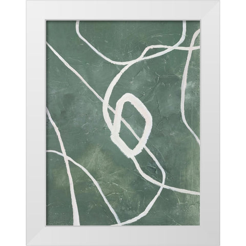 Green Grafica White Modern Wood Framed Art Print by Design Fabrikken