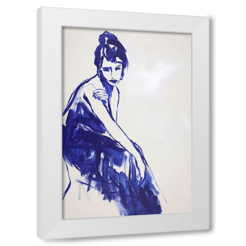 Just a Little While White Modern Wood Framed Art Print by Design Fabrikken