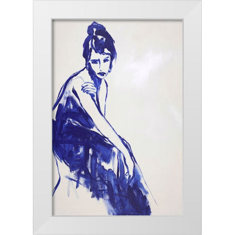 Just a Little While White Modern Wood Framed Art Print by Design Fabrikken
