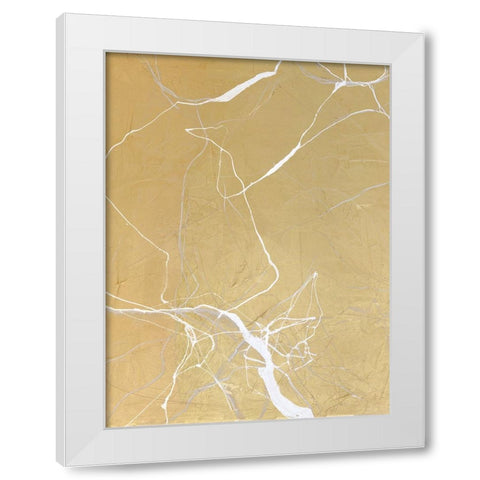 Gold Marble White Modern Wood Framed Art Print by Design Fabrikken