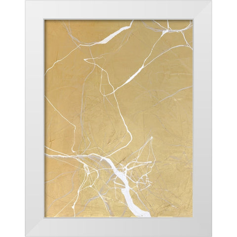 Gold Marble White Modern Wood Framed Art Print by Design Fabrikken