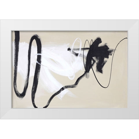 Less But Better White Modern Wood Framed Art Print by Design Fabrikken