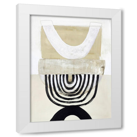 Retro Revival White Modern Wood Framed Art Print by Design Fabrikken