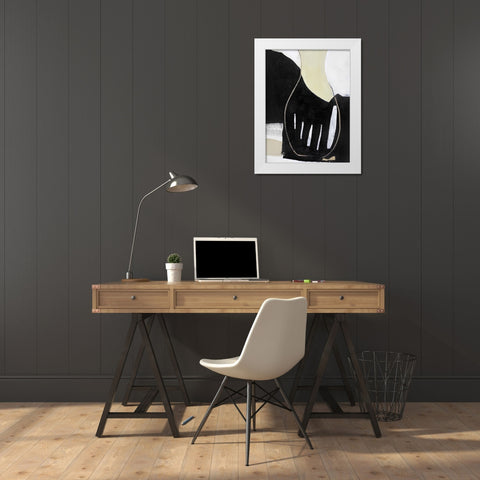Soft Fabrics White Modern Wood Framed Art Print by Design Fabrikken