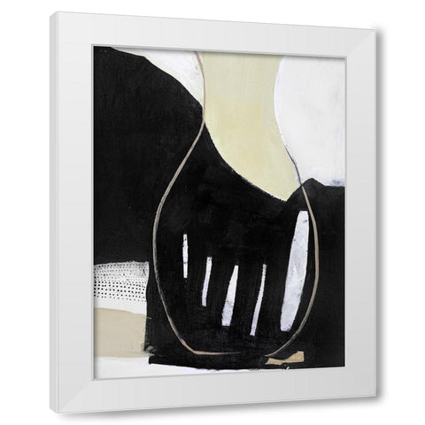 Soft Fabrics White Modern Wood Framed Art Print by Design Fabrikken