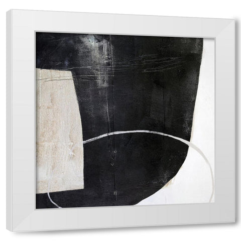 Sort Of Stone White Modern Wood Framed Art Print by Design Fabrikken