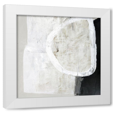 White Stone White Modern Wood Framed Art Print by Design Fabrikken