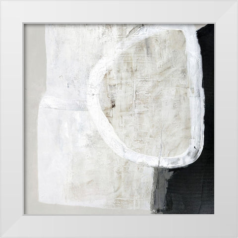 White Stone White Modern Wood Framed Art Print by Design Fabrikken