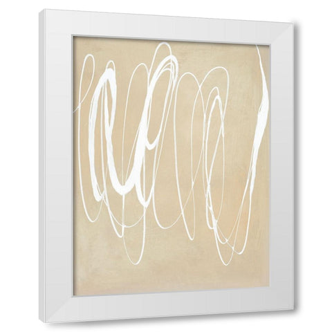 Wide Open World White Modern Wood Framed Art Print by Design Fabrikken