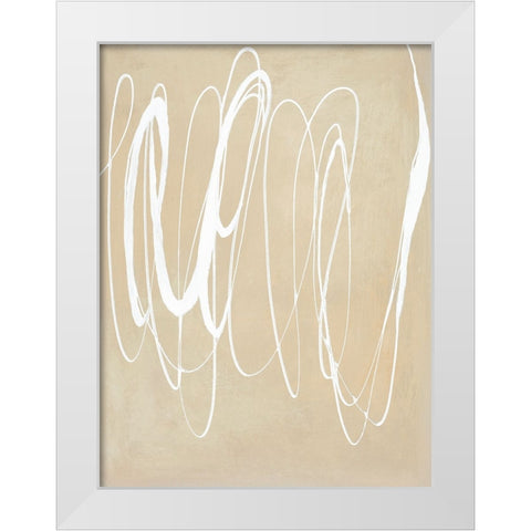 Wide Open World White Modern Wood Framed Art Print by Design Fabrikken
