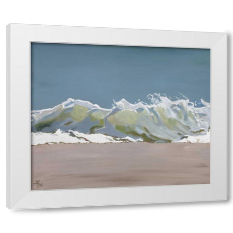 Shore Break 3 White Modern Wood Framed Art Print by Newstedt, Stephen