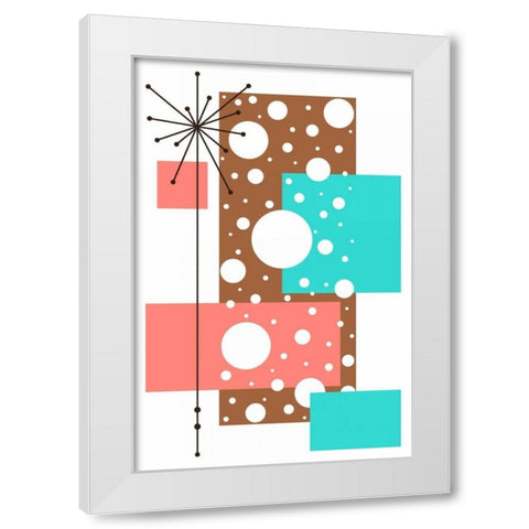 Lacuna - Aqua and Brown White Modern Wood Framed Art Print by Newton, Tonya