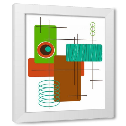 Modop in Green White Modern Wood Framed Art Print by Newton, Tonya