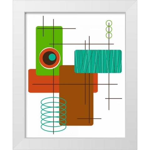 Modop in Green White Modern Wood Framed Art Print by Newton, Tonya