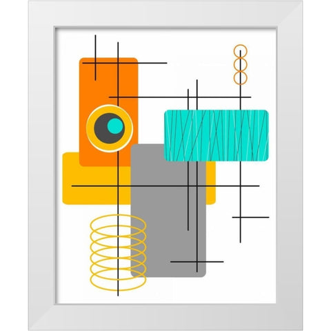 Modop in Orange White Modern Wood Framed Art Print by Newton, Tonya