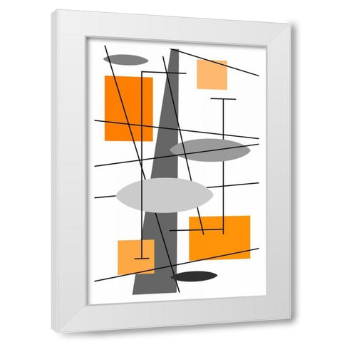 Rauth in Orange White Modern Wood Framed Art Print by Newton, Tonya