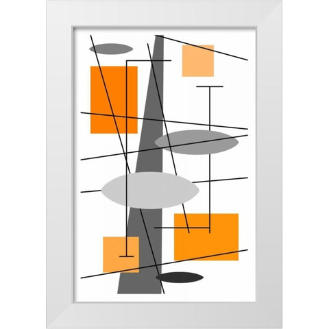 Rauth in Orange White Modern Wood Framed Art Print by Newton, Tonya