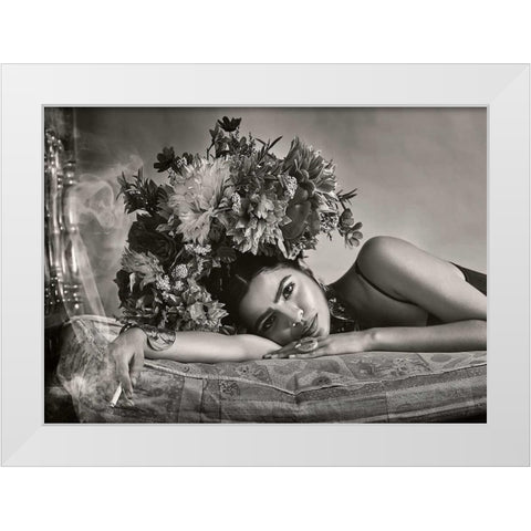 I Would Like to Give You Everything White Modern Wood Framed Art Print by Navarro, Ernesto