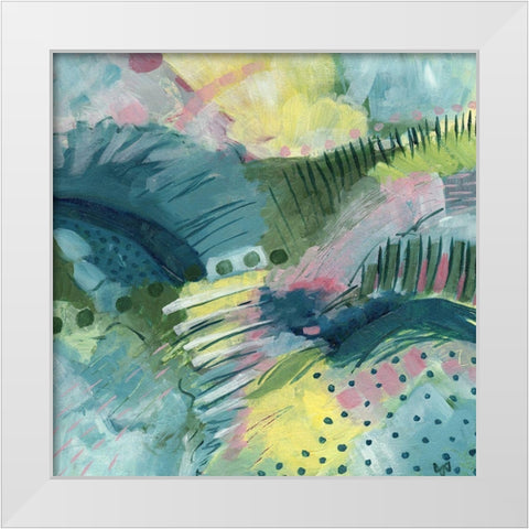 Here and There White Modern Wood Framed Art Print by Nemcosky, Ann Thompson