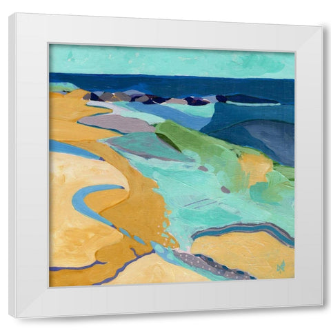 Seaside White Modern Wood Framed Art Print by Nemcosky, Ann Thompson