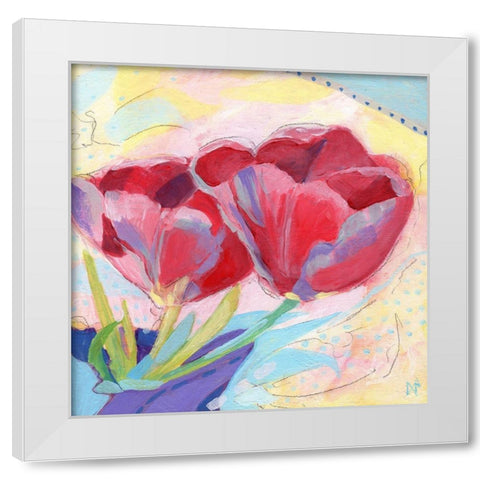 Tulips No. 2 White Modern Wood Framed Art Print by Nemcosky, Ann Thompson