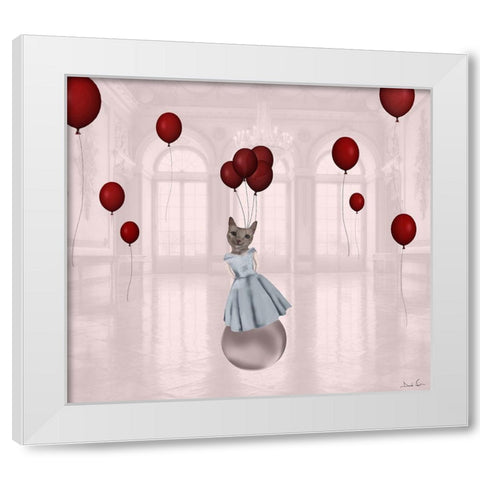 Ball with Balloons White Modern Wood Framed Art Print by Nocito, Daniela