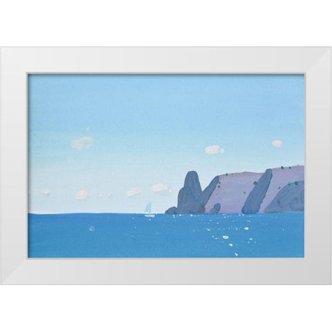 Blue Fiolent White Modern Wood Framed Art Print by Nekraha, Igor