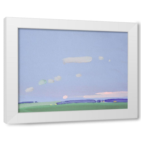 Evening Clouds White Modern Wood Framed Art Print by Nekraha, Igor