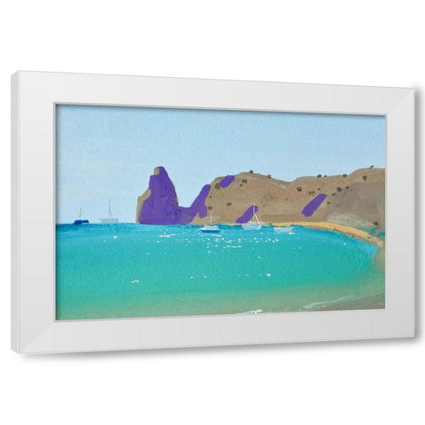 Cape Fiolent White Modern Wood Framed Art Print by Nekraha, Igor
