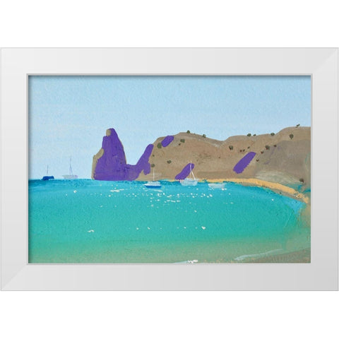 Cape Fiolent White Modern Wood Framed Art Print by Nekraha, Igor