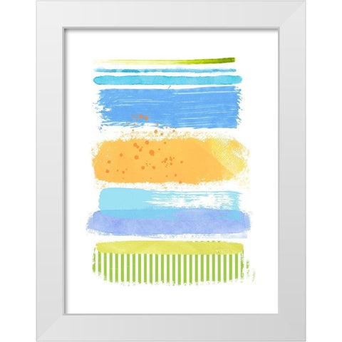 Beach Stripes No. 1 White Modern Wood Framed Art Print by Nicoll, Suzanne