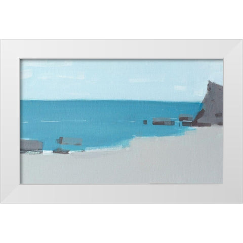 Black Sea Shore White Modern Wood Framed Art Print by Nekraha, Igor