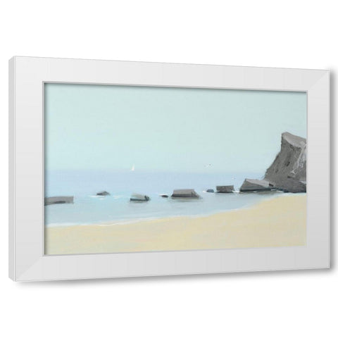 Morning On The Black Sea White Modern Wood Framed Art Print by Nekraha, Igor