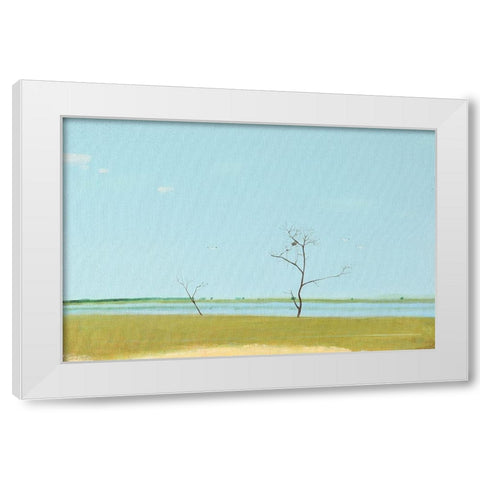 On The Lake, September White Modern Wood Framed Art Print by Nekraha, Igor
