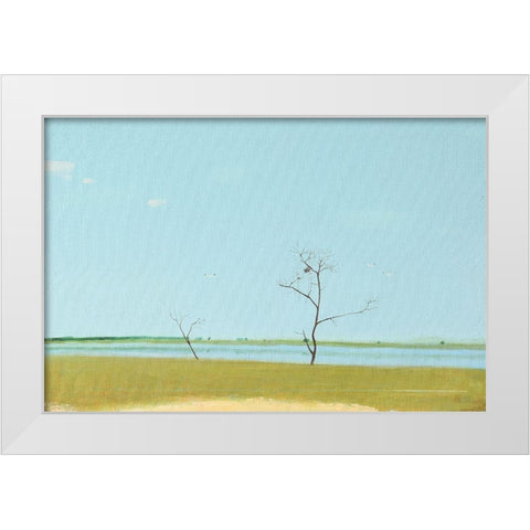 On The Lake, September White Modern Wood Framed Art Print by Nekraha, Igor