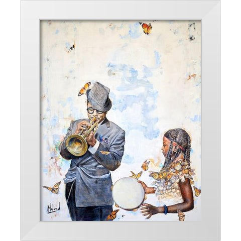 Voodoo In The Vibes White Modern Wood Framed Art Print by Anderson, Noland