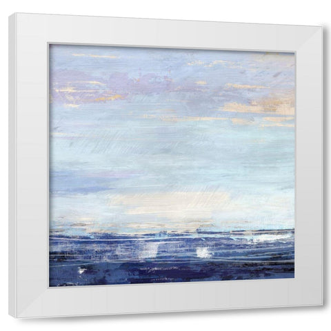 Blue Wave No. 1 White Modern Wood Framed Art Print by Nicoll, Suzanne
