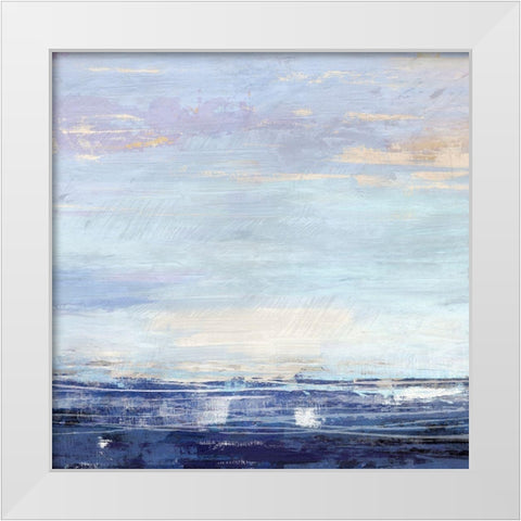Blue Wave No. 1 White Modern Wood Framed Art Print by Nicoll, Suzanne