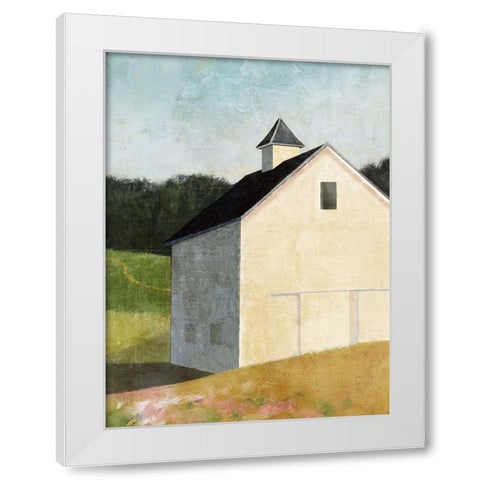 Hillside Barn White Modern Wood Framed Art Print by Nicoll, Suzanne