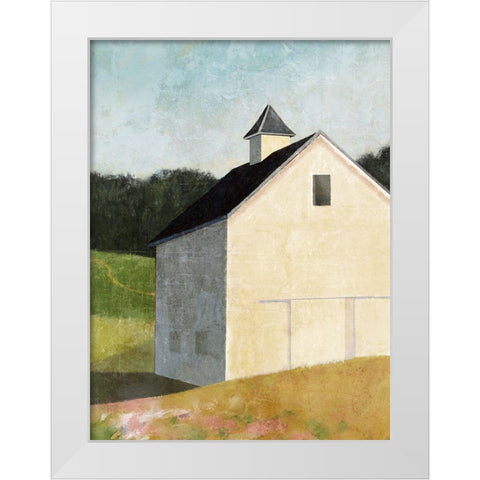 Hillside Barn White Modern Wood Framed Art Print by Nicoll, Suzanne