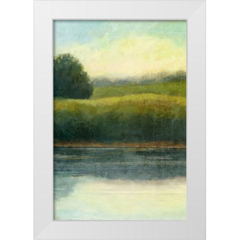 Riverbank 1 White Modern Wood Framed Art Print by Nicoll, Suzanne