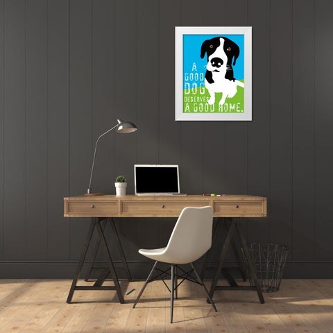 A Good Dog White Modern Wood Framed Art Print by Oliphant, Ginger