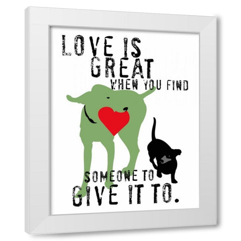 Love Is Great White Modern Wood Framed Art Print by Oliphant, Ginger