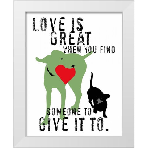 Love Is Great White Modern Wood Framed Art Print by Oliphant, Ginger