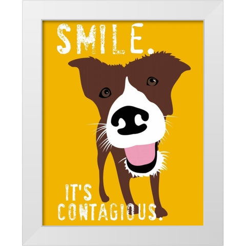 Smile White Modern Wood Framed Art Print by Oliphant, Ginger