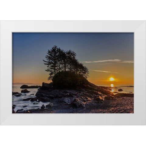 Botany Bay Sunset White Modern Wood Framed Art Print by Oldford, Tim