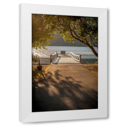 Crescent Lake Pier White Modern Wood Framed Art Print by Oldford, Tim