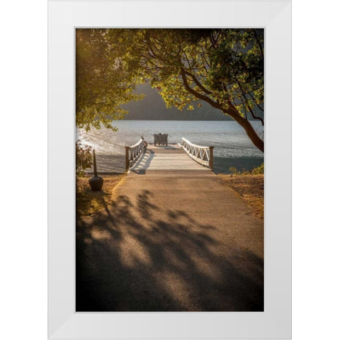Crescent Lake Pier White Modern Wood Framed Art Print by Oldford, Tim